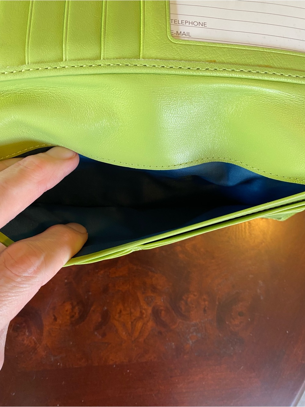 Coach Lime Green Signature Turnlock Wallet   & Checkbook Cover - Picture 6 of 9